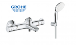 Termostatinis mai&scaron;ytuvas voniai Grohe Grohtherm 800 su du&scaron;o galvute,laikikliu ir žarna Grohe Tempesta II