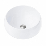 Pastatomas praustuvas Corsan Lugo UC9926, apvalus, 40x16 cm, su &scaron;lifuoto plieno spalvos klik-klak dugno vožtuvu, UC9926BSL