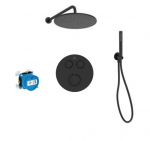 Potinkinė termostatinė du&scaron;o sistema Ideal Standard Ceratherm Navigo juoda matinė galva 20 cm