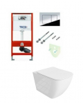 Tece potinkinis rėmas su TeceNow vandens nuleidimo mygtuku ir Onil rimless pakabinamu klozetu su lėtaeigiu dangčiu