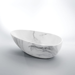 Laisvai statoma vonia MARBLE serija 540 1660 x 842 STEINBERG (Vokietija), Balta marble