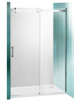 Slankiojančios du&scaron;o durys ROLTECHNIK AMBIENT LINE AMD2/1500 skirtos montuoti į ni&scaron;ą su sidabro spalvos profiliu ir skaidriu stiklu 150cm