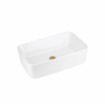 Pastatomas praustuvas Corsan Ango UC5627, stačiakampis, 48x29,5 cm, su &scaron;lifuoto aukso spalvos klik-klak dugno vožtuvu, UC5627BGL