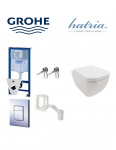 Grohe wc komplektas 5in1 su Grobe fresh rėmeliu tabletėms  + klozetas  Hatria BIANCA Pure rimless