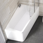 Akrilinė asimetrinė vonia 10&deg; | Vonia  10&deg; 160x95 R sniego baltumo