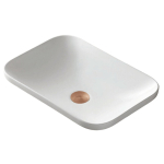 Į stalvir&scaron;į įleidžiamas praustuvas Corsan Intero UC5696, stačiakampis, 60x37x14,5 cm, su &scaron;lifuoto vario spalvos klik-klak dugno vožtuvu, UC5696BRG