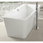 Villeroy & Boch Squaro Edge 12 laisvai pastatoma Quaryl vonia 180x80 cm, su panele, balta