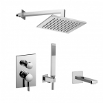 Trijų ta&scaron;kų potinkinė du&scaron;o sistema Paffoni Rock spalvų pasirinkimas chromas, nerūd.plienas