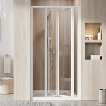 Du&scaron;o durys, sulankstomos, trijų elementų | SDZ3-80 195 balta+stiklas Grape