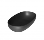 Pastatomas ant stalvir&scaron;io praustuvas Alice Ceramica Form 600x350 mm juodas matinis