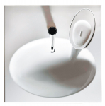 PAA Praustuvas statomas ant skalbimo ma&scaron;inos Claro, 600x600 mm, su tvirtinimais, baltas