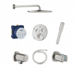 Grohe SmartControl O termostatinė potinkinė du&scaron;o sistema nerūdijančio plieno