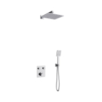Potinkinė du&scaron;o sistema Corsan Ango Z02, su kvadratine 25 cm lietaus du&scaron;o galva, su termostatu, chromo spalvos, Z02TCH