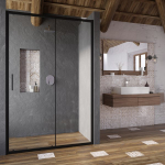 Blix Slim BLSDP2 du&scaron;o durys | BLSDP2-110 juoda+stiklas Transparent