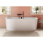 Villeroy & Boch Oberon 2.0 vonia 180x80 cm su panele, Quaryl, balta (su sifonu ir dangteliais)