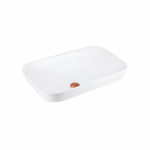 Į stalvir&scaron;į įleidžiamas praustuvas Corsan Intero UC5580, stačiakampis, 53x33x17 cm, su &scaron;lifuoto vario spalvos klik-klak dugno vožtuvu, UC5580BRG