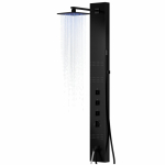 Du&scaron;o panelė Corsan Neo LED, plieninė, su mai&scaron;ytuvu, su vonios snapu, juodos spalvos, S060MBLLEDW