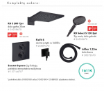 Juodos matinės spalvos potinkinis Hansgrohe du&scaron;o sistemos komplektas 5 in 1