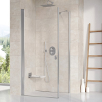 Nejudama sienelė vieno elemento | CPS-90 satinas+stiklas Transparent