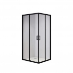Du&scaron;o kabina Lutea Black 80x80 cm su juodais profiliais
