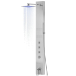 Du&scaron;o panelė Corsan Neo LED, plieninė, su mai&scaron;ytuvu, su vonios snapu, sidabro spalvos, S060MSLLEDW