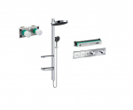 Potinkinis termostatinis du&scaron;as 4 in 1 komplektas HANSGROHE Rainfinity Showerpipe 360 1jet, chrome