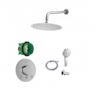 Potinkinė du&scaron;o sistema Hansgrohe comfort s /Deante su 25 cm skersmens du&scaron;o galva ir antic calc padengimu