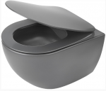 Pakabinamas klozetas Deante Peonia rimless antracito spalvos