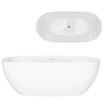Laisvai pastatoma vonia Corsan Olvena V041 Slim, 170 cm, su chromo spalvos klik-klak dugno vožtuvu, V041XLCH