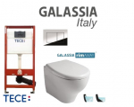 Komplektas 4 in1 TECE + mygtukas chromas ir Galassia Eden klozetas su lėtaegiu dangčiu