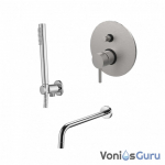 Potinkinė vonios sistema Paffoni Light braižyto nikelio