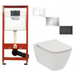 Tece potinkinis rėmas su Tece Now mygtuku (spalvų pasirinkimas) ir Ilife klozetu su lėtaeigiu dangčiu