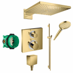 Potinkinis termostatinis du&scaron;as 6 in 1 komplekte HANSGROHE Raindance E 300, poliruoto aukso