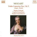 CD Mozart* - & Takako Nishizaki, & Capella Istropolitana, & Stephen Gunzenhauser - Violin Concertos Nos. 3 & 5 &bull; Adagio &bull; Rondo