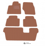 Kilimėliai QuiltyMats FORD GALAXY, S-MAX 2006-2012 (7v., I, II ir III eilės) (6 vnt.), Brown-Brown /55-MAX3