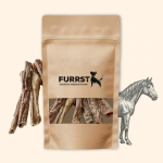 FURRST džiovintos arklių stemplės &scaron;unims &ndash; natūralus, hipoalerginis kramtalas, 100g