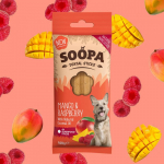 SOOPA Mango ir aviečių lazdelės &scaron;unims, Mango & Raspberry Dog Dental Sticks, 100g