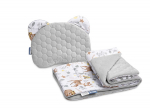 Komplektas vežimėliui Antklodė+pagalvėlė SILLO Velvet White Forest