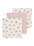 Marlinių (muslino) vystyklų komplektas, 3 vnt. 30x30, Meyco Baby (Mini Panther soft pink)