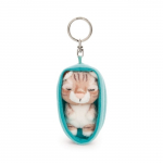 NICI SLEEPING PETS Raktų pakabutis-kačiukas mėlyname krep&scaron;elyje, 8 cm