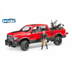 BRUDER Automobilis Dodge Ram su motociklu ir motociklininku