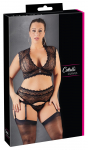 Cottelli curves Lace Set black 4XL Plius dydžio seksuali apranga