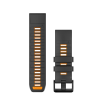 Garmin QuickFit&reg; 26 silikoninė laikrodžio apyrankė | Graphite - Spark Orange