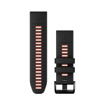 Garmin QuickFit&reg; 26 silikoninė laikrodžio apyrankė | Black - Flame Red
