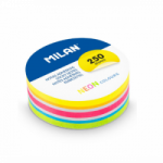 Lipnūs lapeliai MILAN NEON apvalūs 67mm 250lap. 6 spalvos., pak.18 vnt.