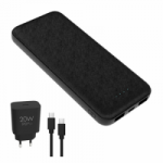 I&scaron;orinė baterija PLATINET Power Bank 10000mAh, juoda +20W kroviklis +USB laidas
