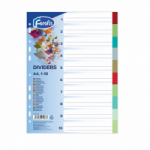 Skiriamieji lapai segtuvams A4 1-10 FOROFIS, spalvoti įp.12