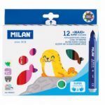 Flomasteriai MILAN JUMBO MAXI SUPERWASHABLE 12sp.