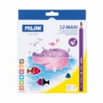 Spalvoti tribriauniai pie&scaron;tukai su drožtuku MILAN JUMBO 12 sp.