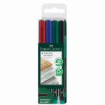 Žymeklių permanentinių 4sp. rinkinys FABER-CASTELL MULTIMARK F su trintuku 151304